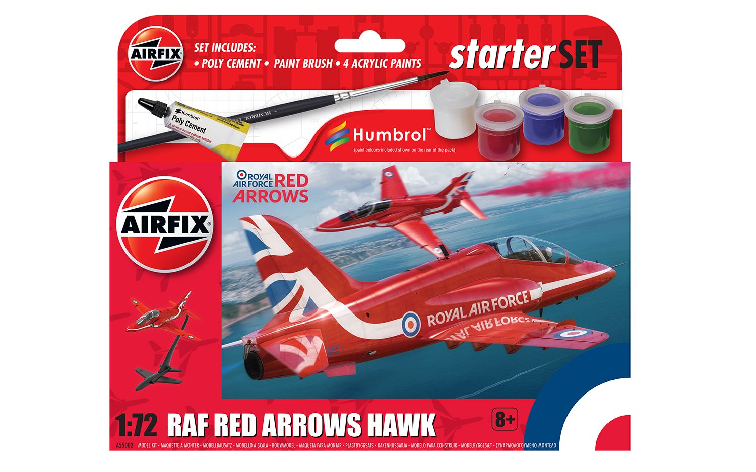 Red Arrows Hawk Beginner Set #55002 by Airfix 1/72