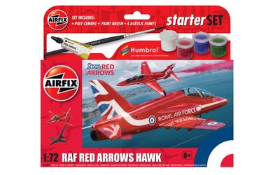 Red Arrows Hawk Beginner Set #55002 by Airfix 1/72