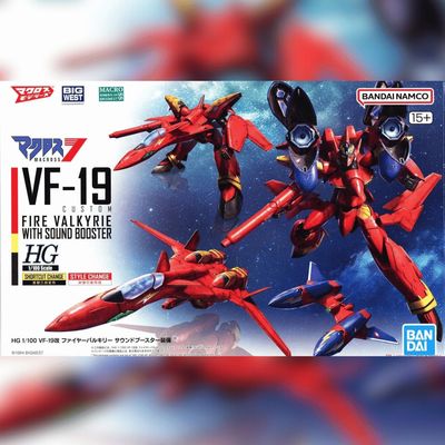HG Macross 1/100 VF-19 Custom Fire Valkyrie With Sound Booster #5066315 by Bandai