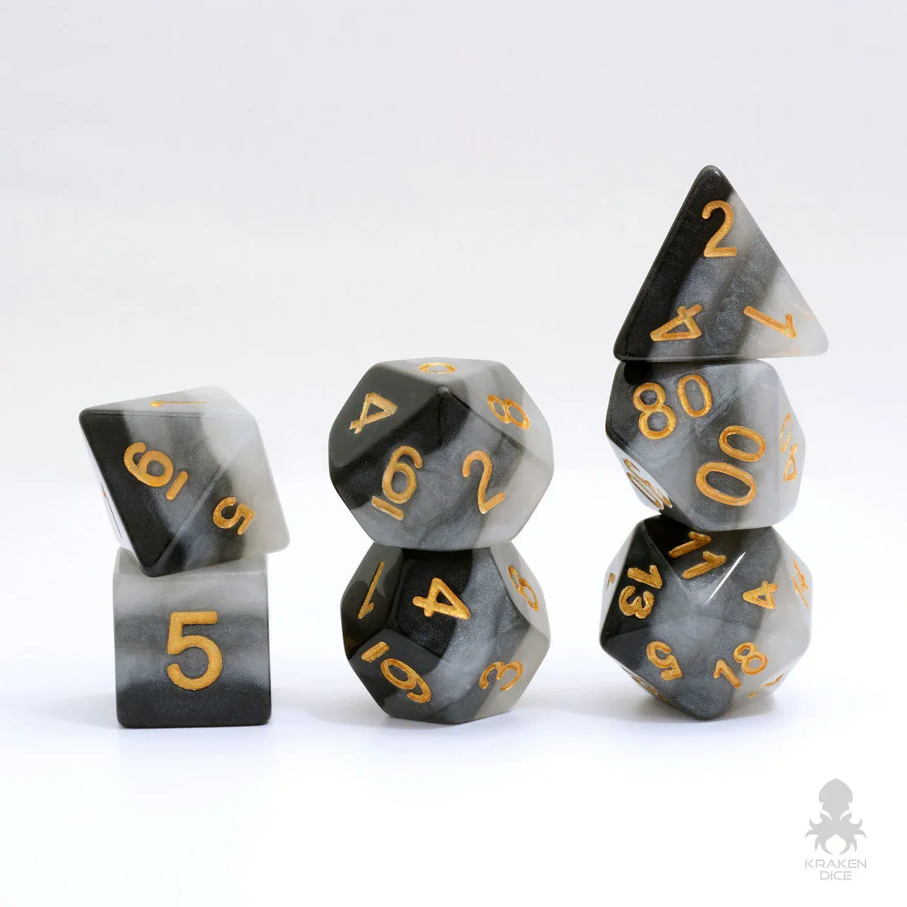 Dice Market Asst. 7pc Premium Dice Set, Colour: Ombre Coal