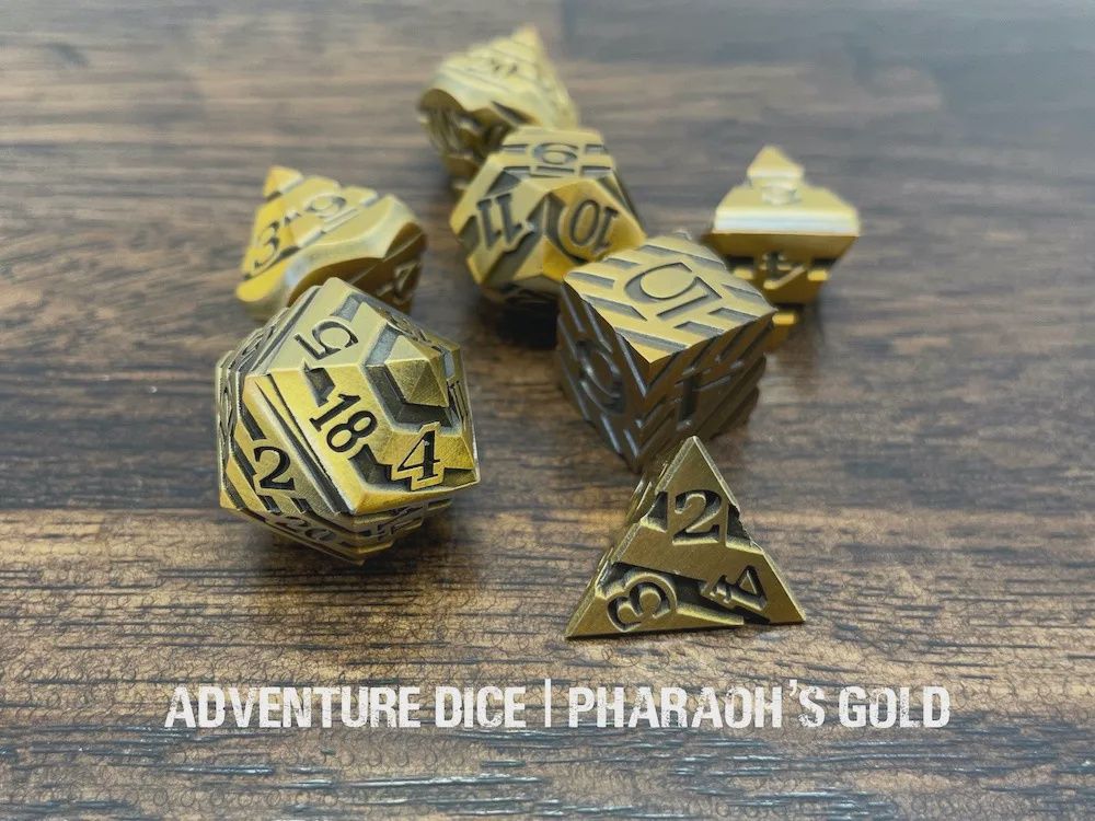 Adventure Dice 7-Die Set Premium - Assorted $49.99, Colour: Pharaoh's Gold DG101310
