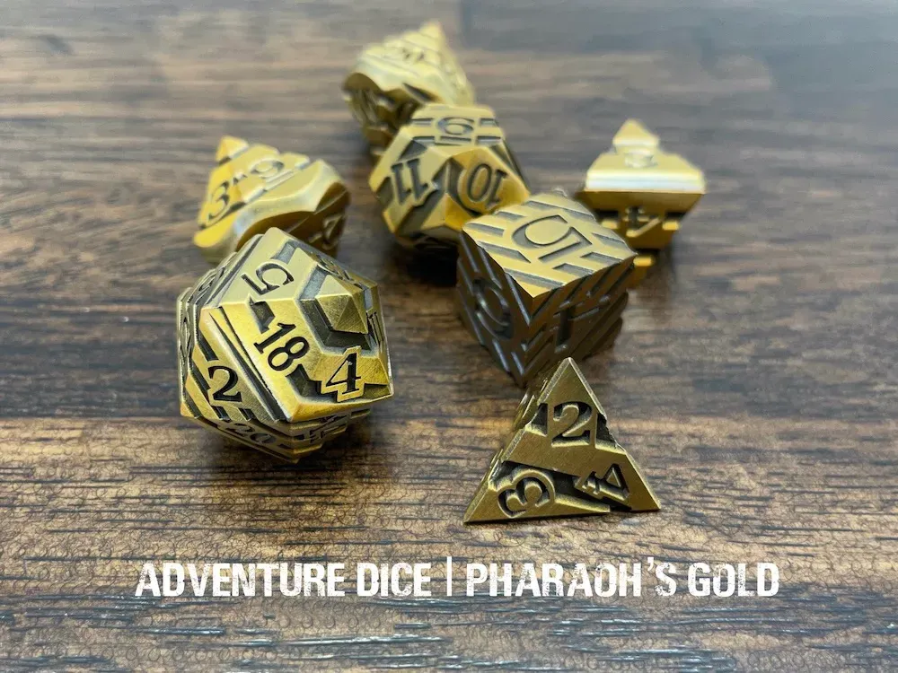 Adventure Dice 7-Die Set Premium - Assorted $49.99, Colour: Pharaoh's Gold DG101310