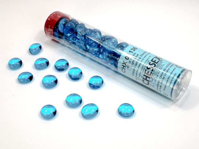 Chessex Glass Stones - Assorted Colours, Colour: Light Blue CHX01136