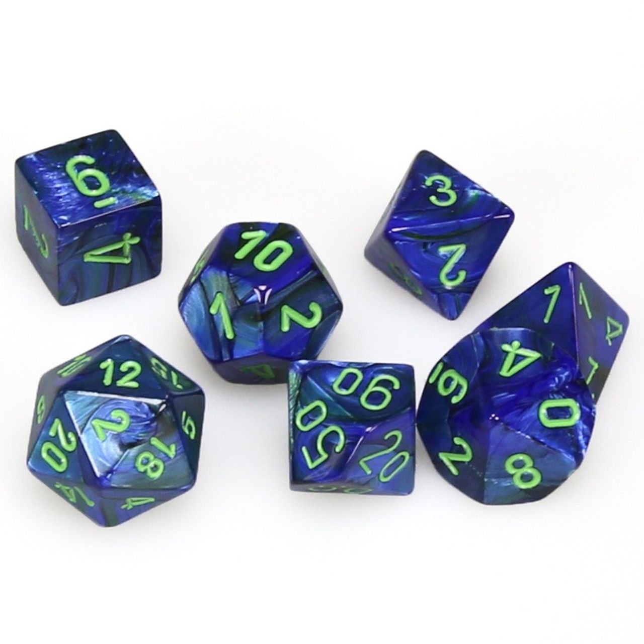 Chessex Nebula 7-Die Set Dark Blue/White CHX27466