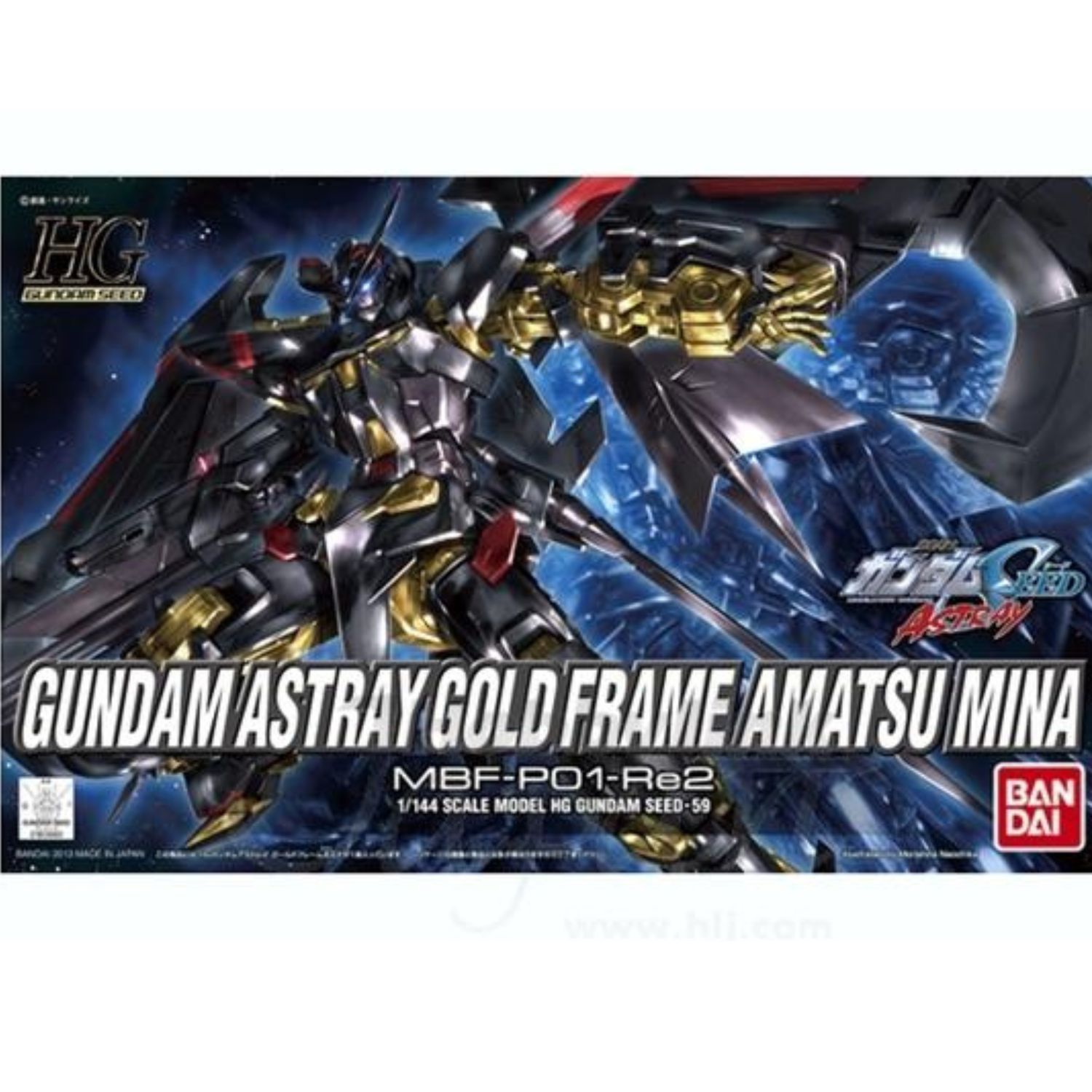 HG SEED #59 1/144 MBF-P01-Re2 Gundam Astray Gold Frame Amatsu Mina #5057591 by Bandai