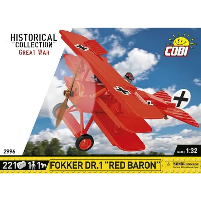 Cobi Historical Collection Great War: 2996 Fokker Dr.1 Red Baron 1/32 221 PCS