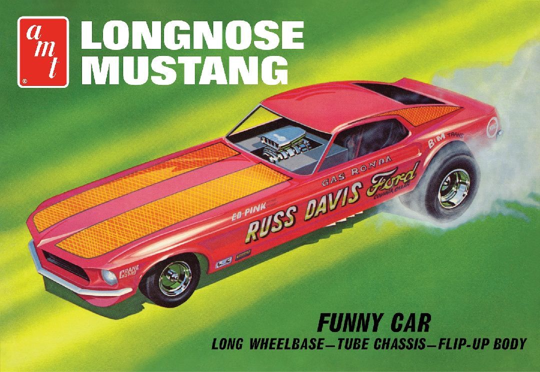 1969 Mustang Long Nose Funny Car "Gas Ronda" 1/25 #1268 by AMT
