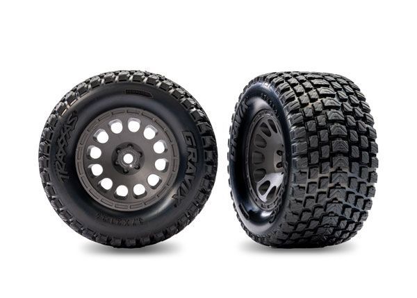 Traxxas Mini XRT Gravix Pre-Mounted Tires (2) - TRA10775-GRAY