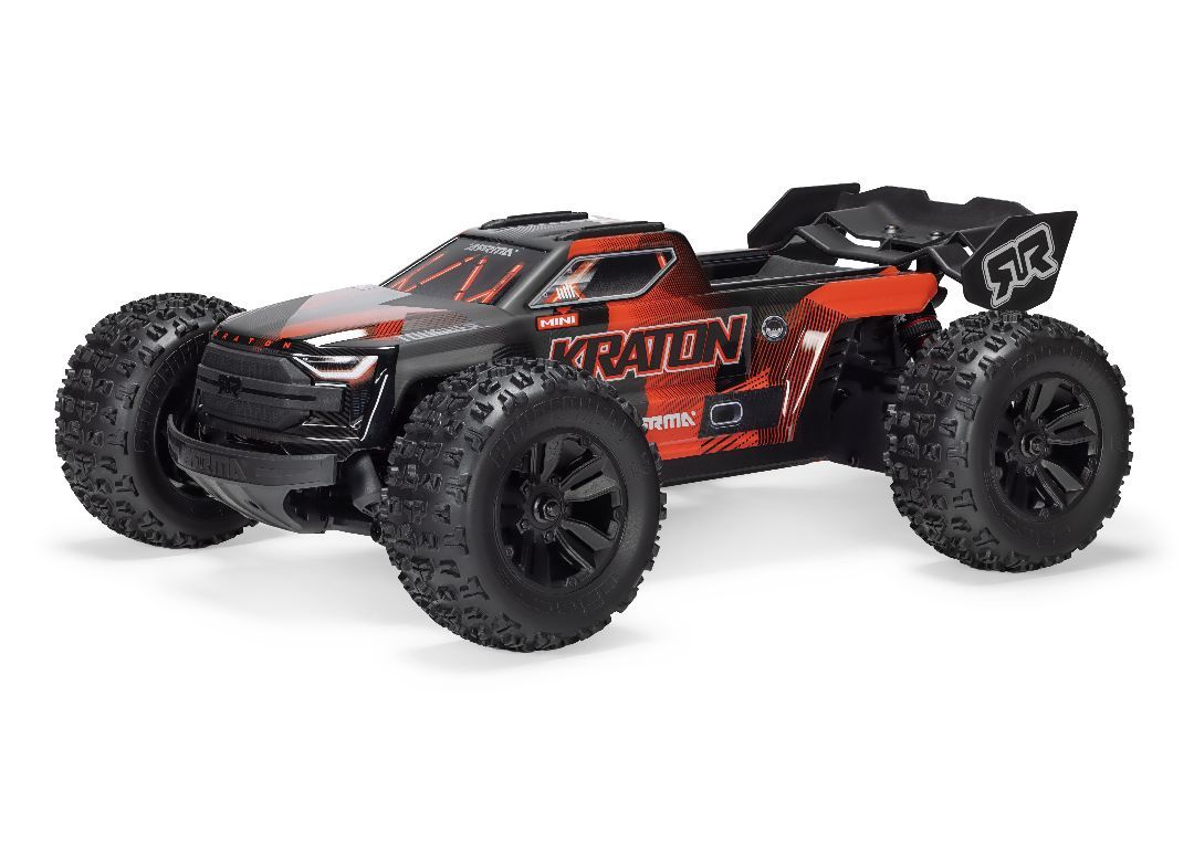 Arrma Mini Kraton 3S BLX 4X4 1/16 RTR Brushless Speed Monster Truck (Black/Red) w/2.4GHz Radio - ARA2508T1