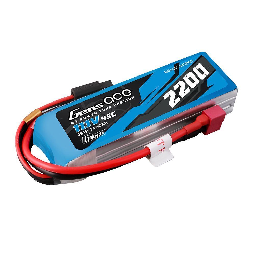 Gens Ace G-Tech 2200mAh 4S1P 14.8V 45C Lipo With Deans Plug - GEA224S45DGT