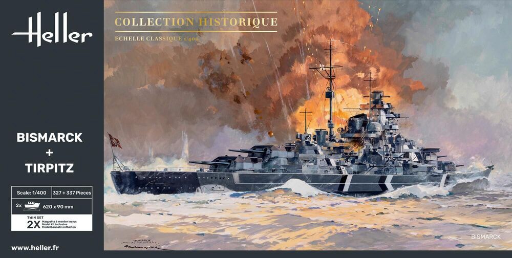 Bismark and Tirpitz 1/400 Twinset #85078 by Heller