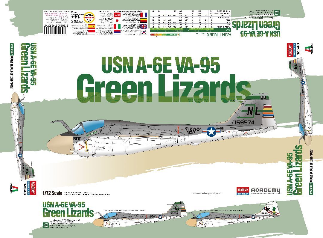 USN A-6E "VA-95 Green Lizards" 1/72 #12543 by Academy