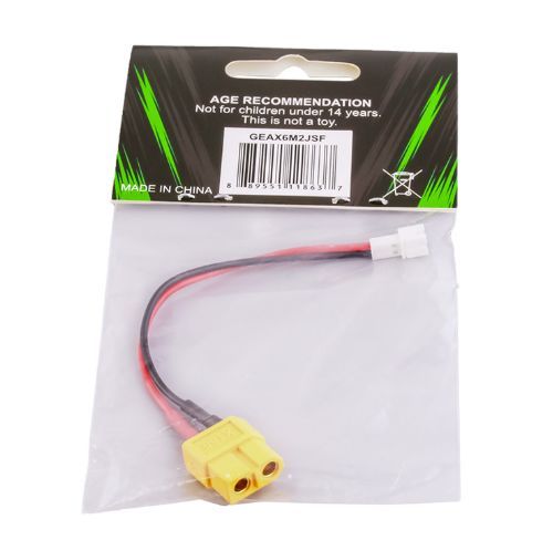 Gens Ace XT60 male to JST-PHR-2P Female Adapter, AWG#22, 100mm - GEAX6M2JSF