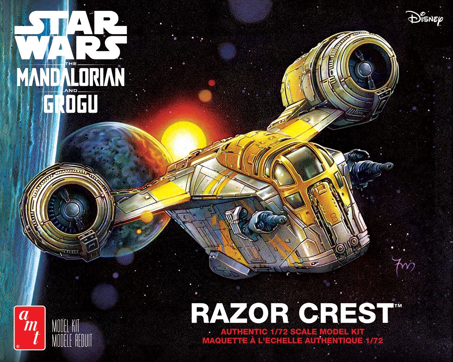 Star Wars: The Mandalorian &amp; Grogu Razor Crest 1/72 #1561 by AMT