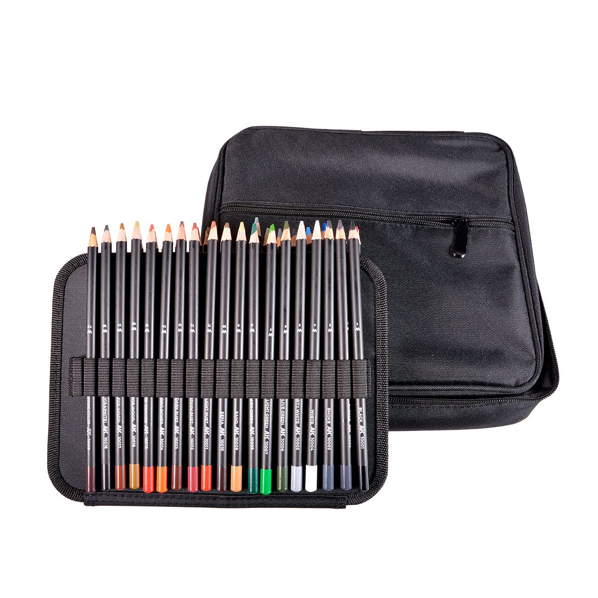 AK Interactive Weathering Pencils Full Range Cloth Case with a Zipper
