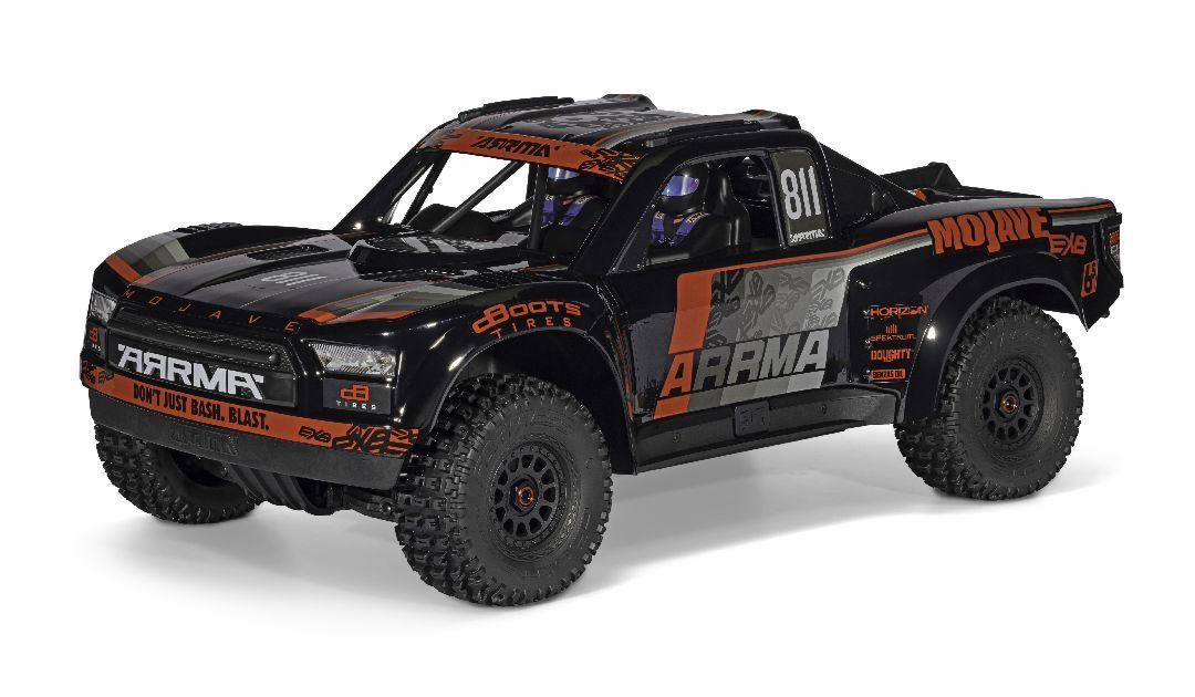 Arrma Mojave 6S EXB RTR Brushless 1/7 4WD Extreme Bash Desert Truck (Black/Red) w/2.4GHz Radio - ARA7704V3T1