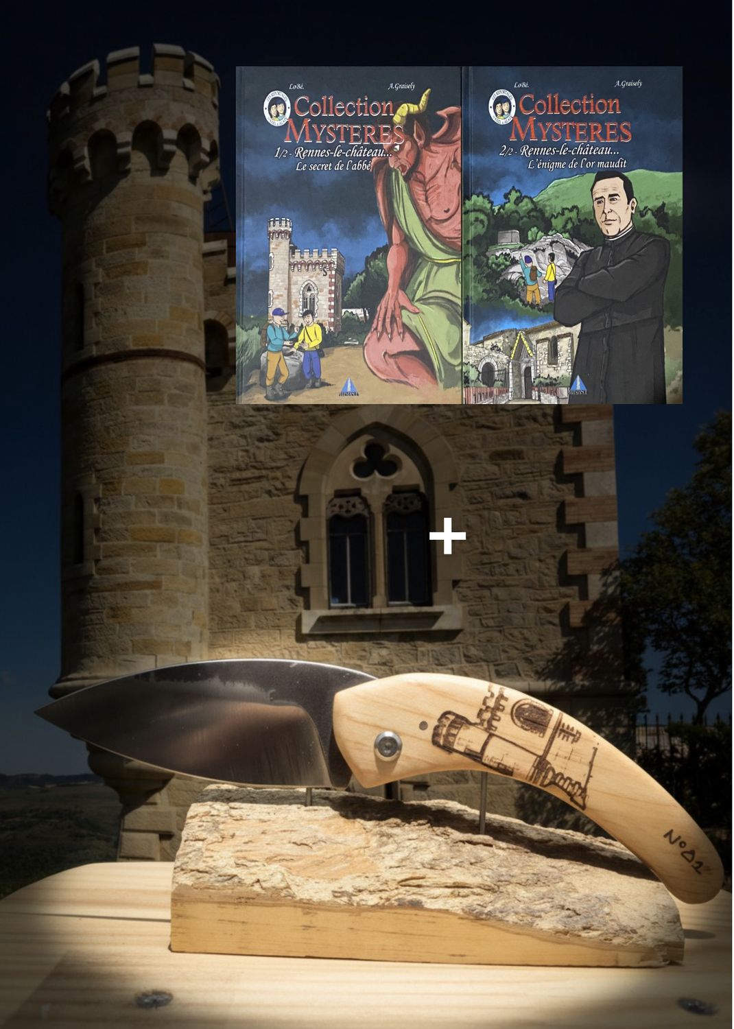 PACK COUTEAU AUDOIS &quot;MAGDALA&quot; + 2 BANDES DESSINEES