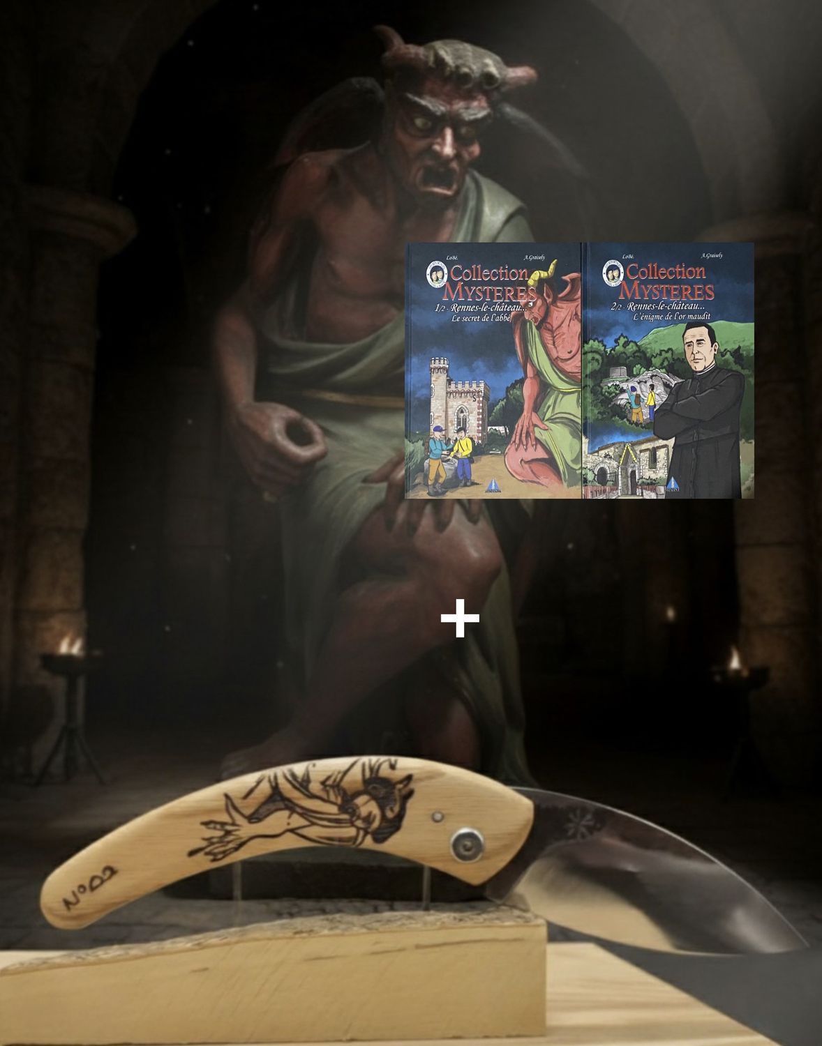 PACK COUTEAU AUDOIS &quot;ASMODEE&quot; + 2 BANDES DESSINEES