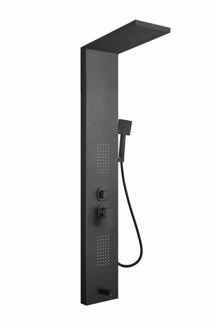 Litrohub Shower Panel Black-Wall Mount