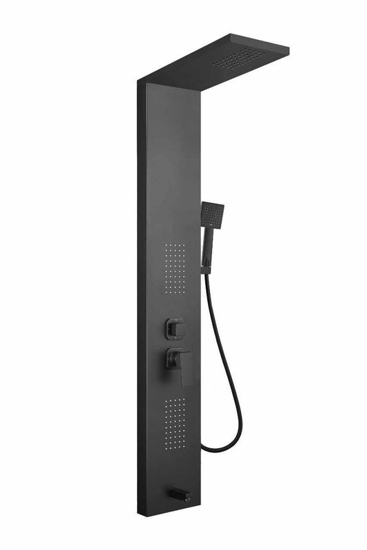 Litrohub Shower Panel Black-Wall Mount