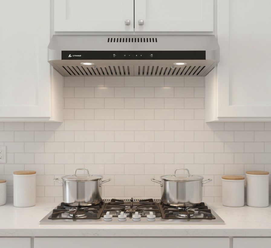 Litrohub Kitchen Range Hood AAA-H631-30-T Undercabinet 30&quot; 750 CFM Stainless Steel