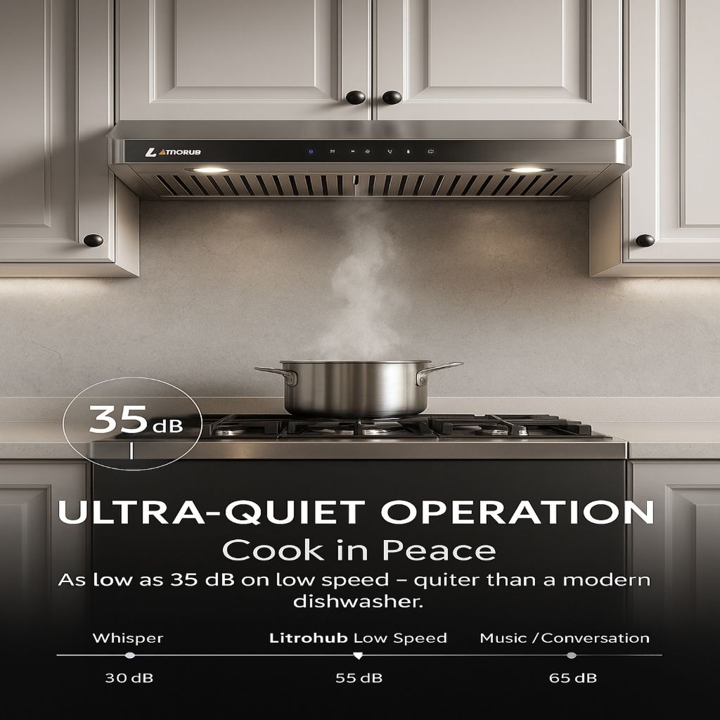 Litrohub Kitchen Range Hood AAA-H631-30-T Undercabinet 30" 750 CFM Stainless Steel