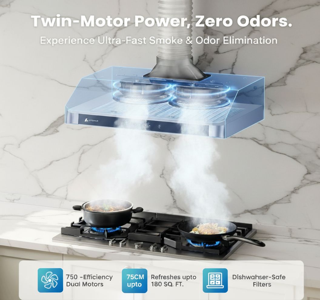 Litrohub Kitchen Range Hood AAA-H631-30-T Undercabinet 30" 750 CFM Stainless Steel