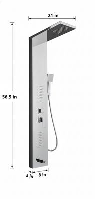 Litrohub Brushed Nickel Wall-Mount Shower Panel System | Modern Bathroom Shower