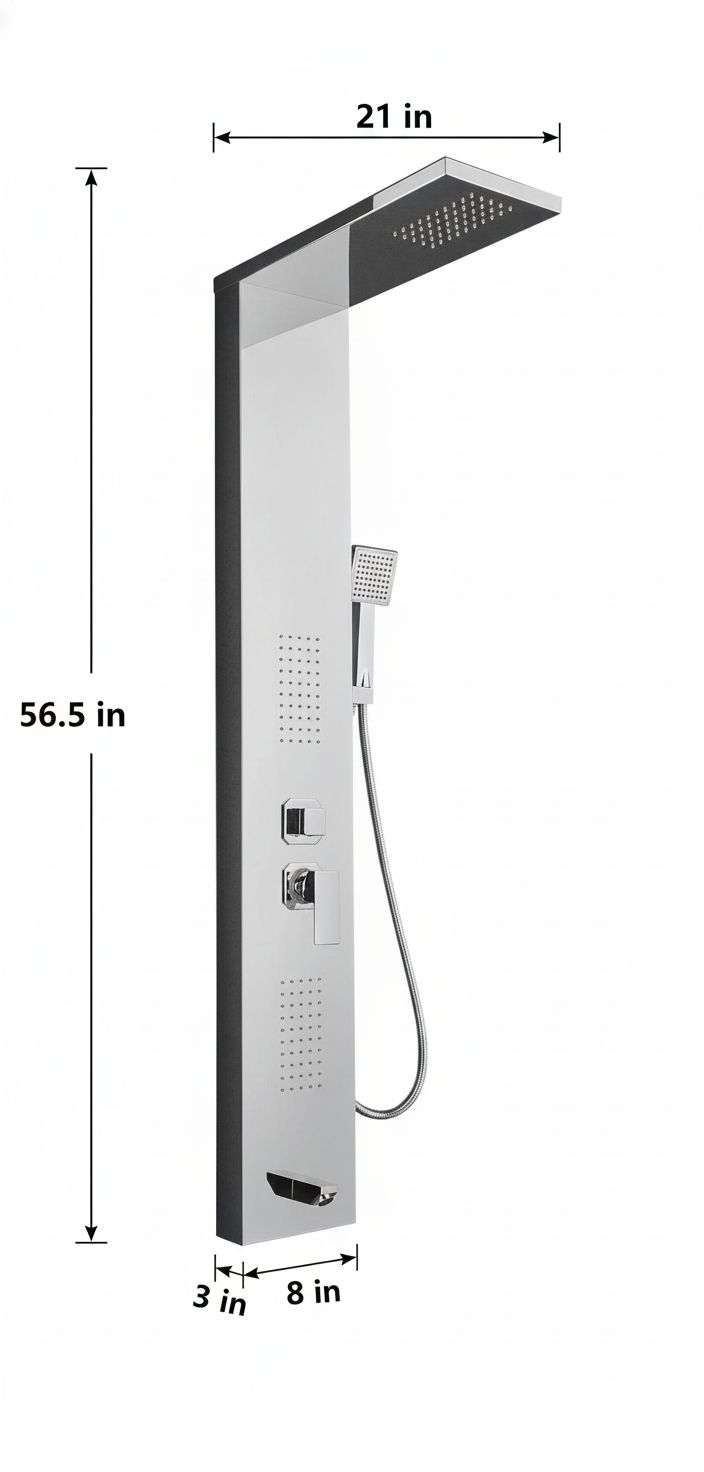 Litrohub Shower Panel Chrome-Wall Mount