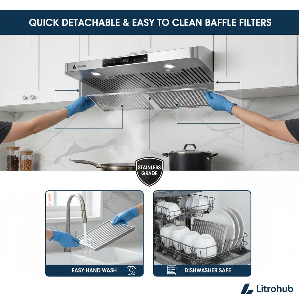 LITROHUB KITCHEN RANGE HOOD 900 CFM  (AAA-GT01RT)