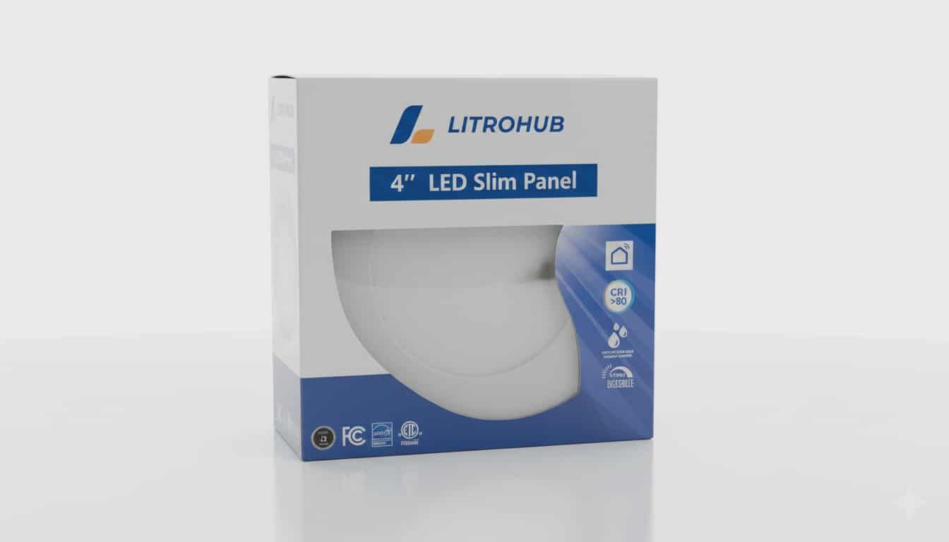 Slim Panel Pot Light 4&quot; 9W ES 5CCT / Round / White Trim