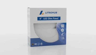 Litrohub Slim Panel Pot Light 4" 9W ES 5CCT / Round / White Trim