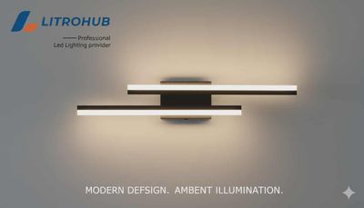 Litrohub V6 LED Vanity Light 24", 3CCT Selectable, Midnight Black Finish