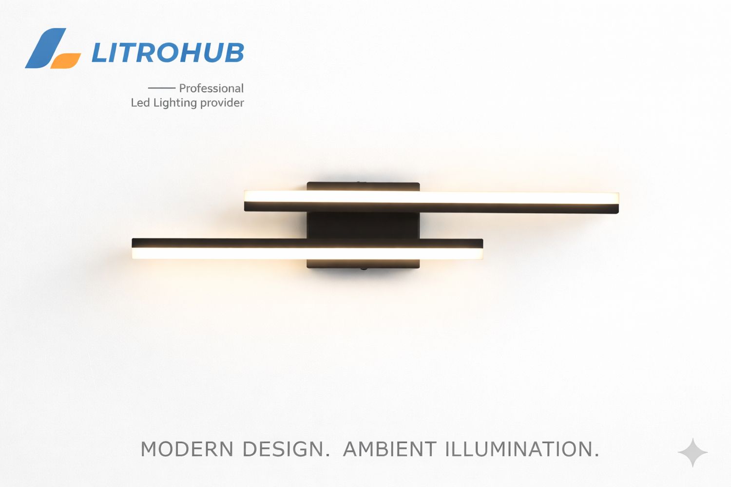 Litrohub V6 LED Vanity Light 24", 3CCT Selectable, Midnight Black Finish