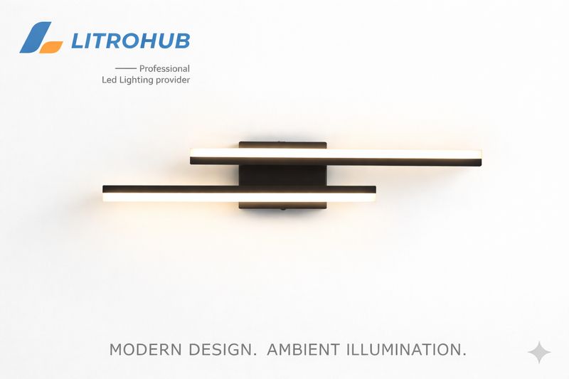 Litrohub V6 LED Vanity Light 24", 3CCT Selectable, Midnight Black Finish