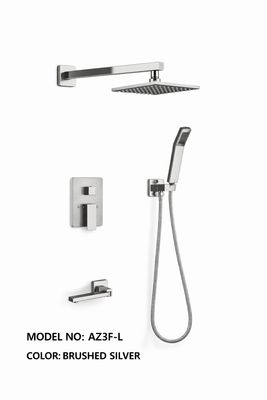LitroHub Three-Way Shower System – Square Design, Brushed Nickel, cUPC Pressure Balance Valve (AZ3F-L)