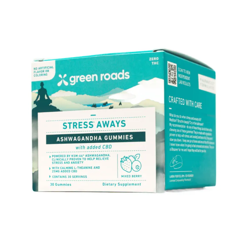 Green Roads Stress Away Ashwagandha &amp; CBD Gummies, 30ct