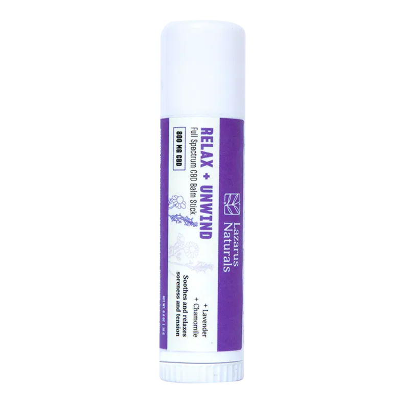 Lazarus Naturals Relax &amp; Unwind Balm Stick 800mg
