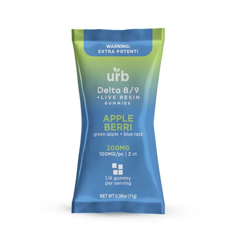 Urb Delta 8/9 Gummies, 200mg, Apple Berri