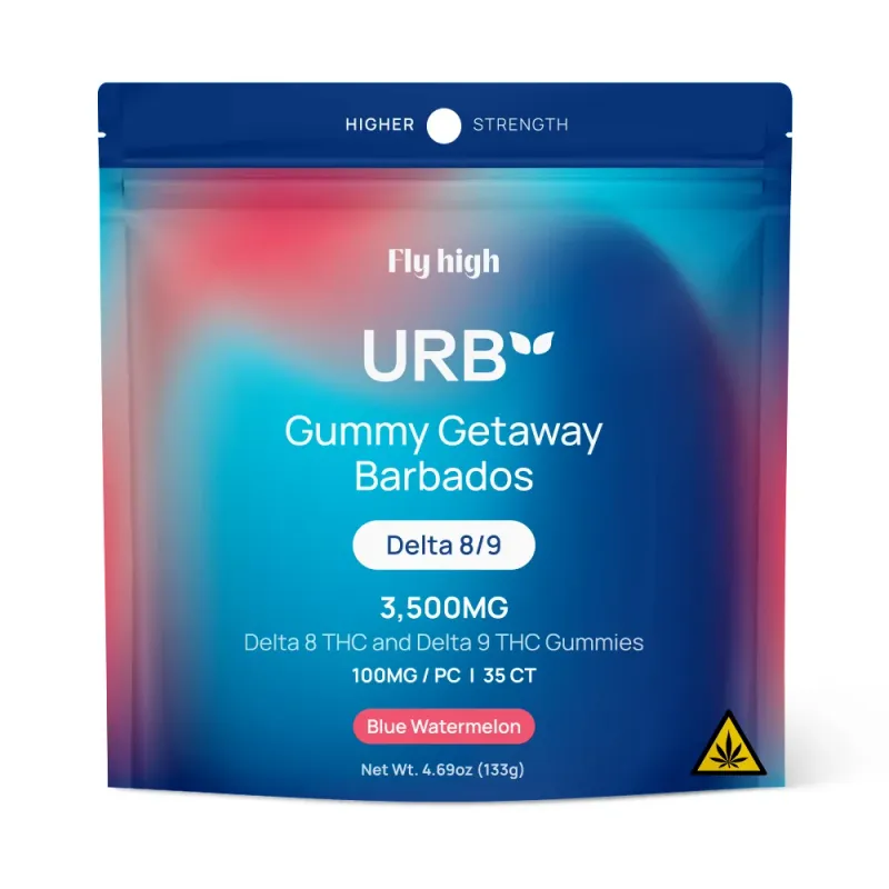 URB Fly High Gummy Getaway Barbado D8/9 Blue Watermelon 3500mg