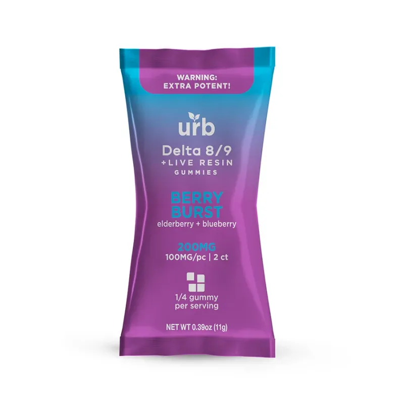 URB D8/D9 Gummies, 200MG, Berry Burst