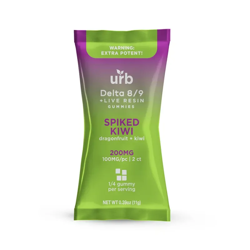 Urb Delta 8/9 Gummies, 200mg, Spiked Kiwi