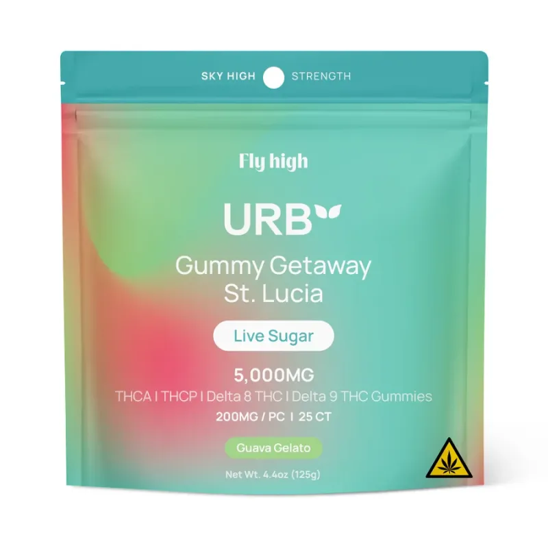Urb Live Sugar Gummies, 5000mg Guava Gelato