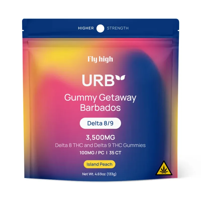 Urb D8/9 Gummies, 3500mg, Barbabos Island Peach