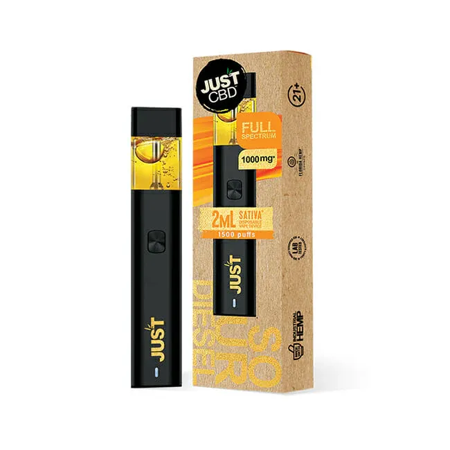 Just CBD 2 ML Disposable Full Spectrum CBD Vape, Flower Strain: Pineapple Express