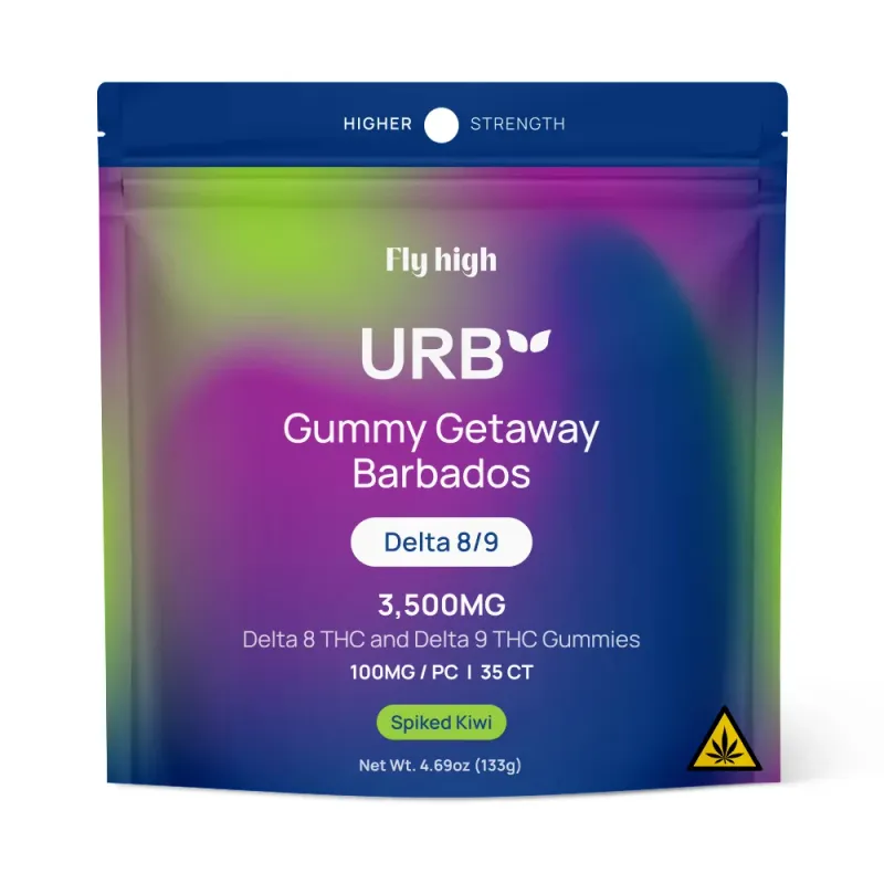 Urb D8/9 Gummies, 3500mg, Barbados Spiked Kiwi