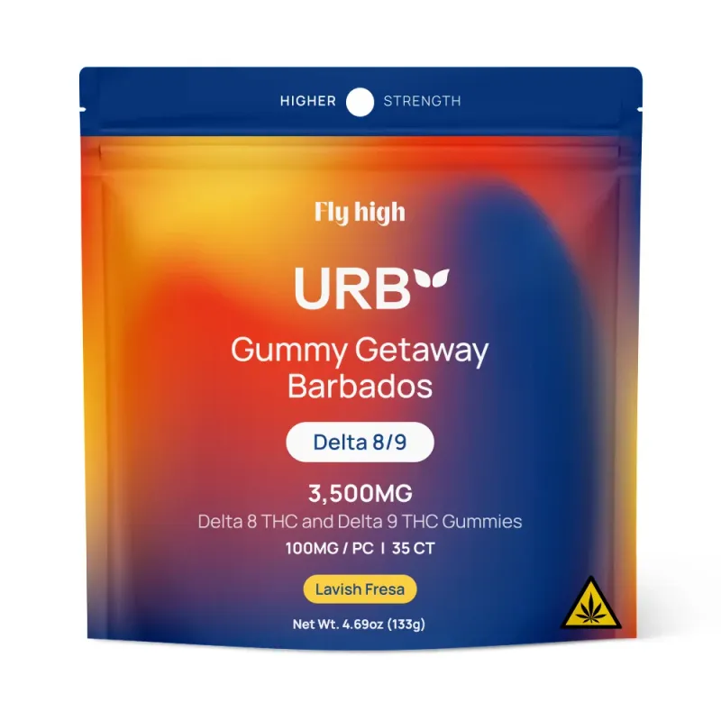 URB Delta 8/9 Gummies, 3500mg, Barbados Lavish Fresa