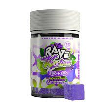 Rave Kratom Numb Sour Grape Gummies