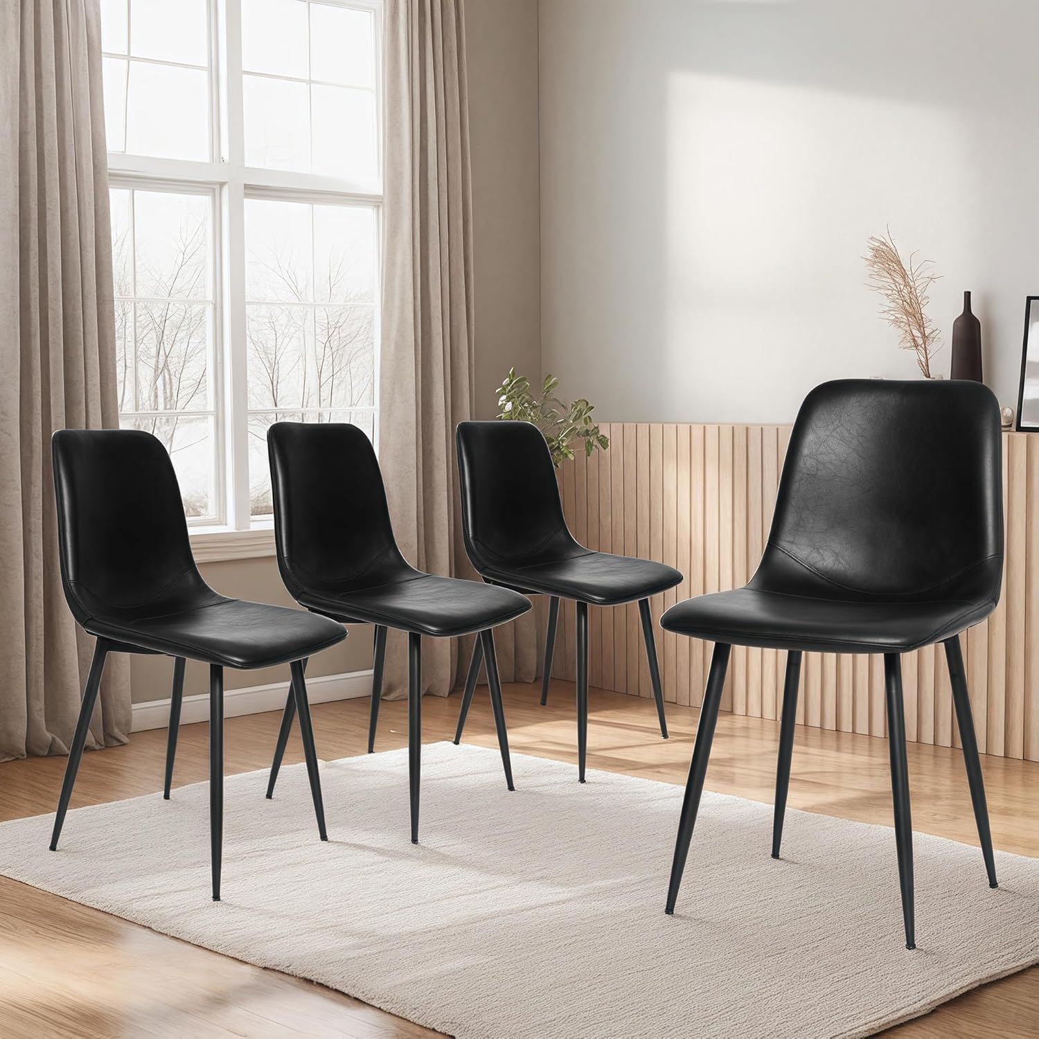 CangLong Black Dining Chairs Set of 4