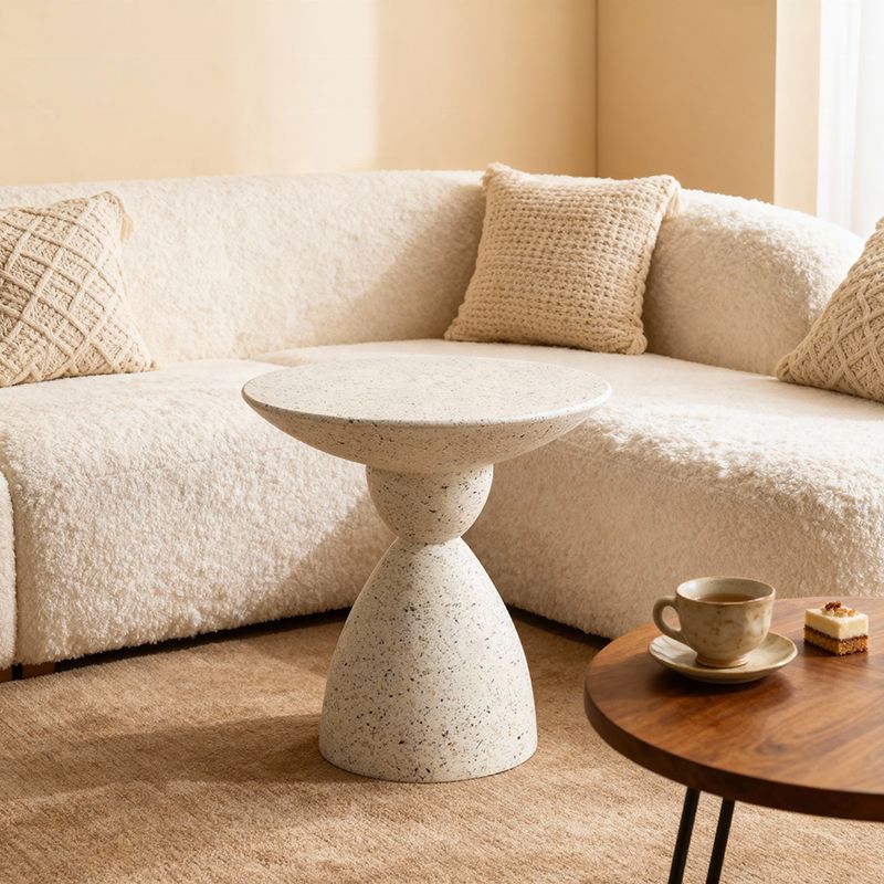 Round Marble Midcentury Modern Light Luxury Cafe Table